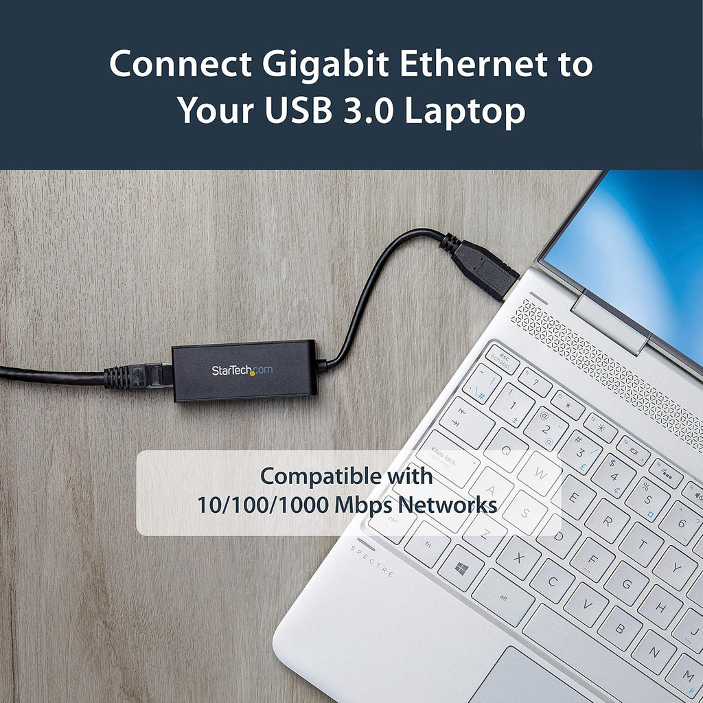 Startech USB 3.0 to Gigabit Ethernet Adapter, USB to RJ45, TAA (USB31000S) | USB 3.0 to 10/100/1000 Gigabit Ethernet LAN Adapter
