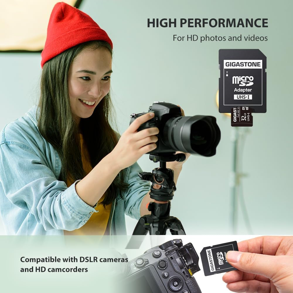 32GB Micro SD Card 5-Pack, Full HD Video, Surveillance Security Cam Action Camera Drone, 90Mb/S Micro SDHC UHS-I U1 C10 Class 10