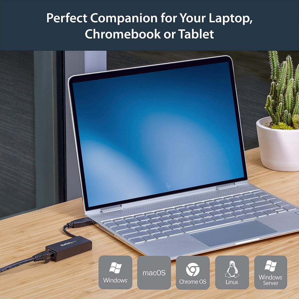 Startech USB 3.0 to Gigabit Ethernet Adapter, USB to RJ45, TAA (USB31000S) | USB 3.0 to 10/100/1000 Gigabit Ethernet LAN Adapter
