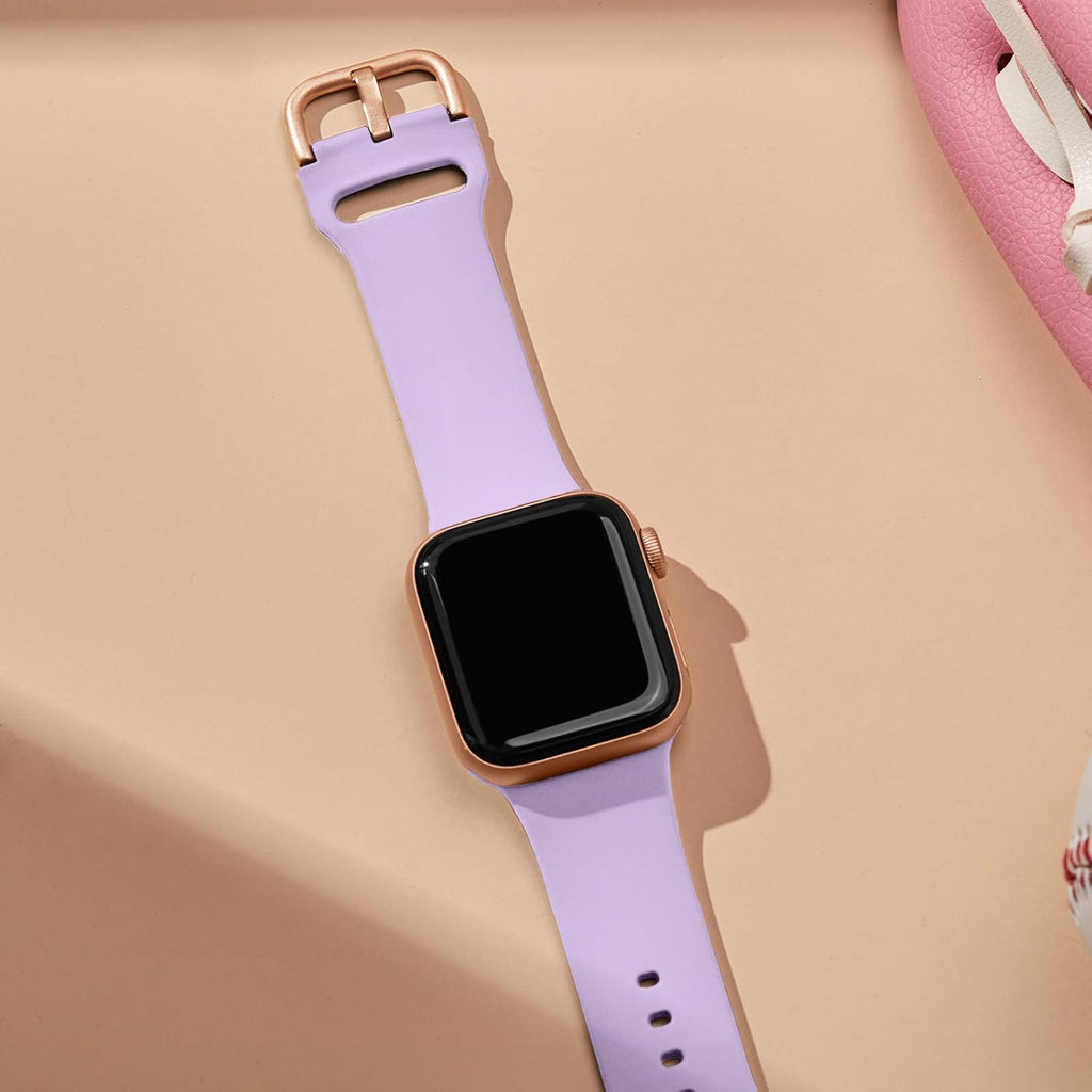 Sport Band Compatible with Apple Watch Bands 49Mm 46Mm 45Mm 44Mm 42Mm 41Mm 40Mm 38Mm, Soft Silicone Replacement Strap with Classic Clasp for Iwatch Series 11 10 9 8 7 6 5 4 3 2 1 SE Ultra Women Men