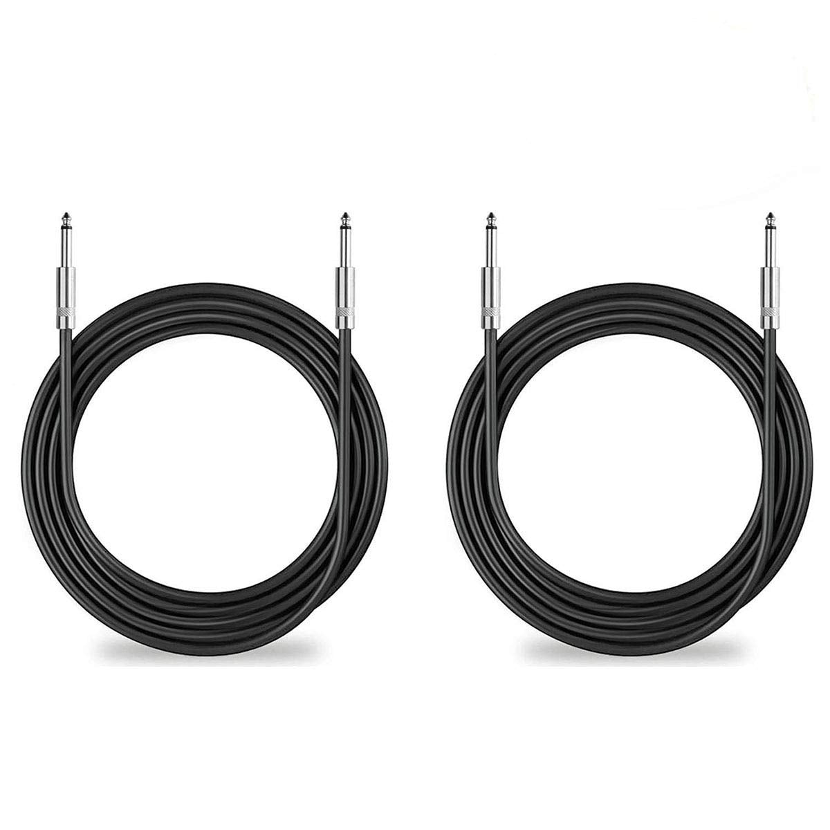 2 Pack 100 Ft 1/4" to 1/4" Inch TS Speaker Cable True 12 AWG for DJ PA
